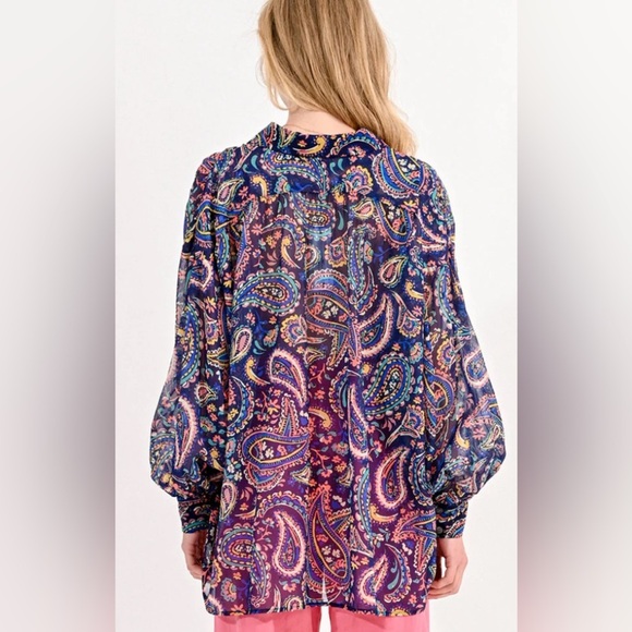 Molly Bracken Loose Paisley Shirt size M - Picture 2 of 13